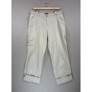Columbia Women's Adjustable Cuffs‎ Off White Capri Pants Cargo Pockets Size 12
